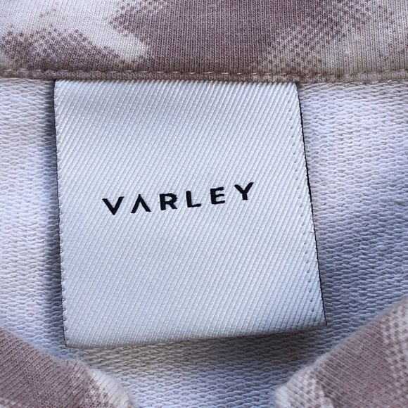 VARLEY Women Large Romero Sweat Taupe White Tie Dye Half Zip Pullover Sweatshirt - Picture 5 of 12